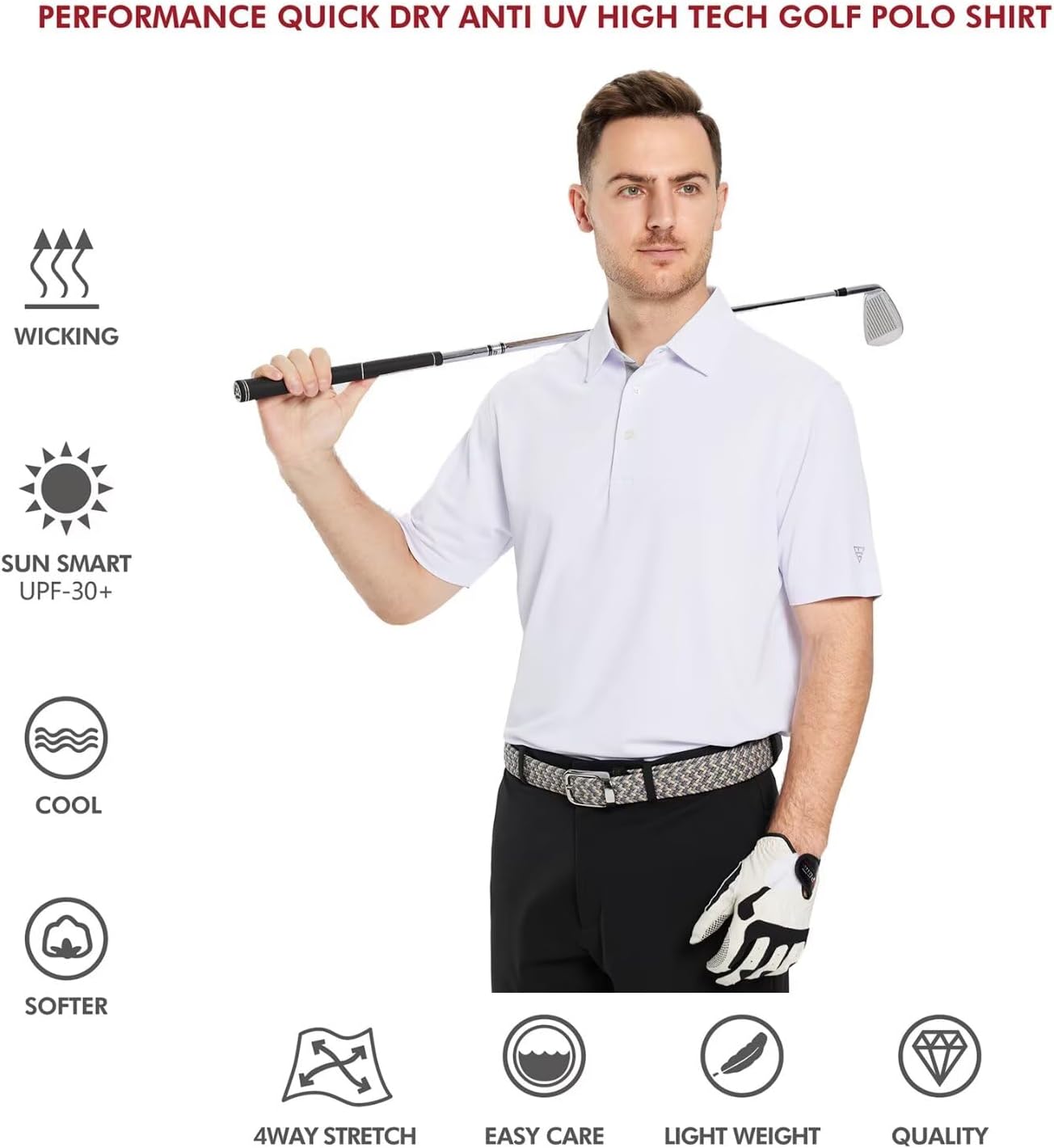 Skiennix Men's Golf Polo Shirt - Moisture-Wicking Dry Fit | Short & Long Sleeve Options Available