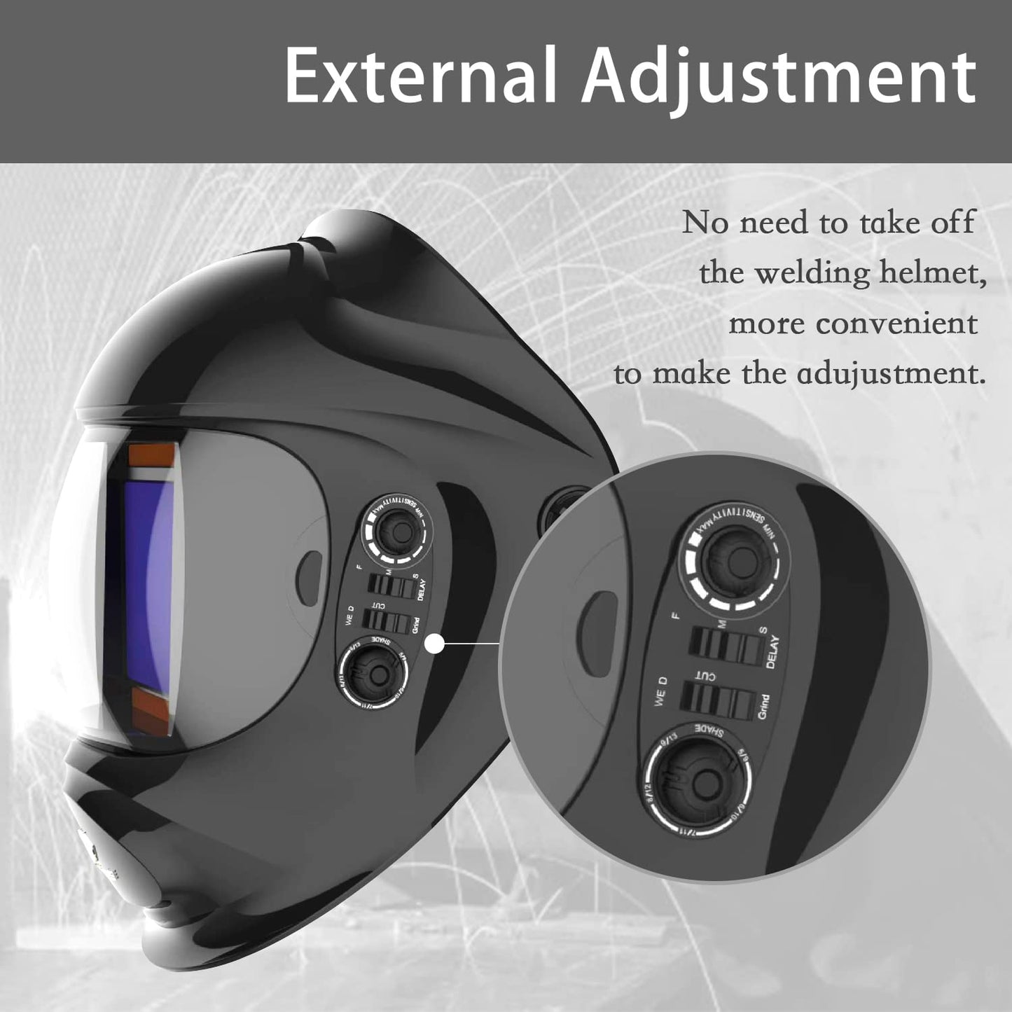 TEKWARE Large Viewing True Color Solar Powered Auto Darkening Welding Helmet, 4 Arc Sensor Wide Shade Range 4/5-9/9-13 Welder Mask for Mig Tig Arc Grinding Plasma(Eclipse)