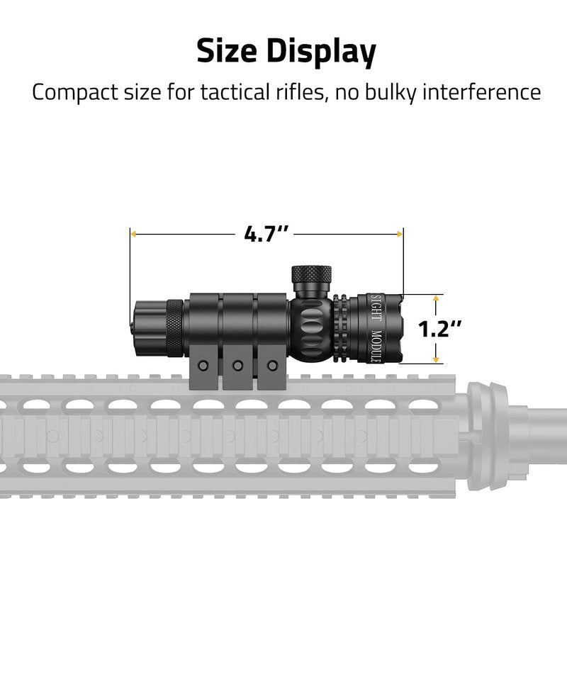 CVLIFE Laser Sight for Rifle with Picatinny Rail Mount/Barrel Mount, Green Laser for Guns, Low-Profile Laser Sight with Pressure Switch
