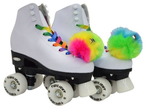 Epic Skates Epic Allure Light-Up Quad Roller Skates, White, Ladies 5