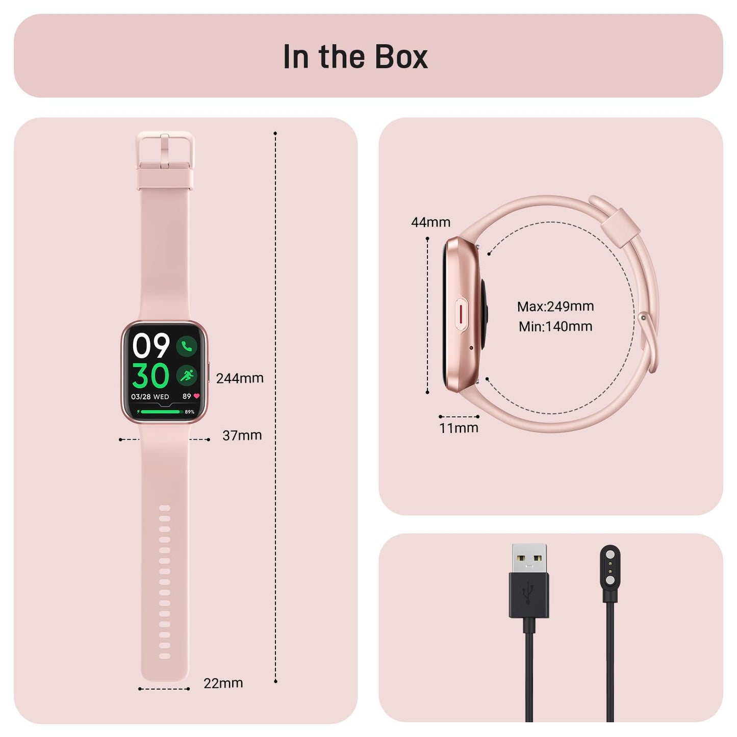 Tensky Smart Watch for Women Android & iPhone, Alexa Built-in, 1.8" Touch Screen Fitness Tracker with Answer/Make Calls, 3ATM Waterproof Heart Rate/Sleep/SpO2 Monitor, Pedometer, 100+ Sport Modes