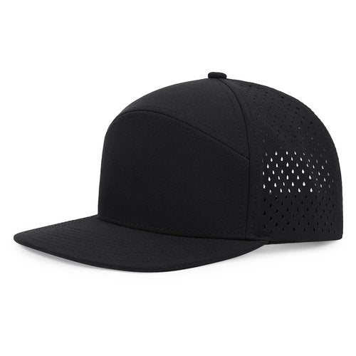 Qlauca Quick Dry Baseball Cap Flat Brim Snapback Hat Sun and Rain Protection Golf Hat for Men Women Black