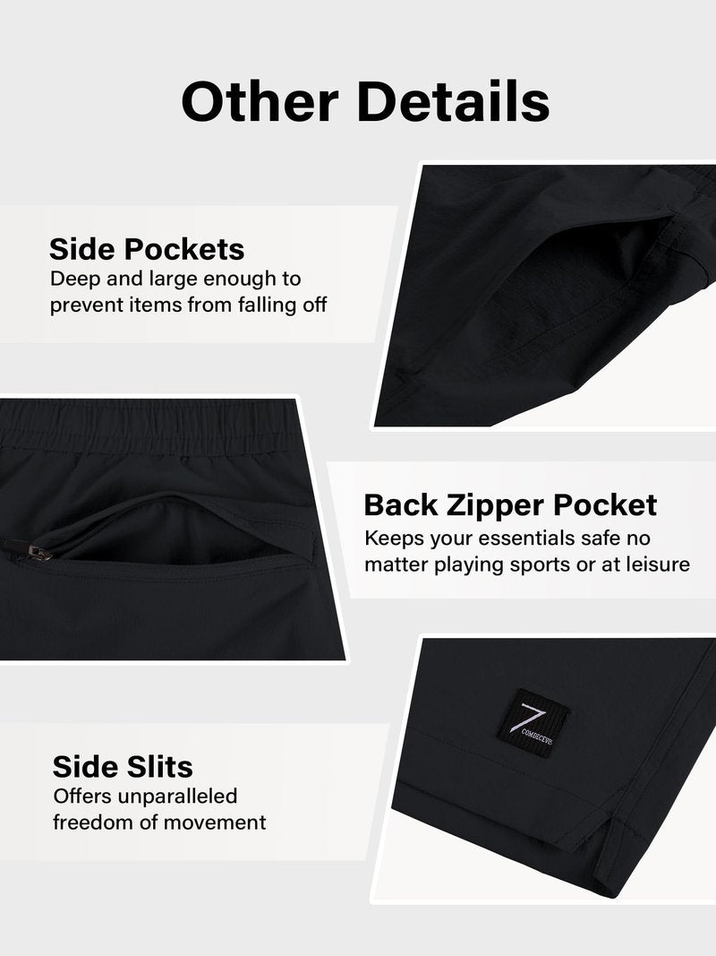 Comdecevis Workout Running Athletic Shorts for Men 7 Inch Lightweight Hybrid Gym Basketball Shorts Men L(36) Black