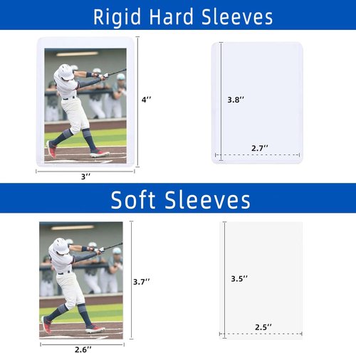 Arjiekwei 1000 Card Sleeves - Hard Plastic Protectors for Trading Sports Cards | 3"X4" Size