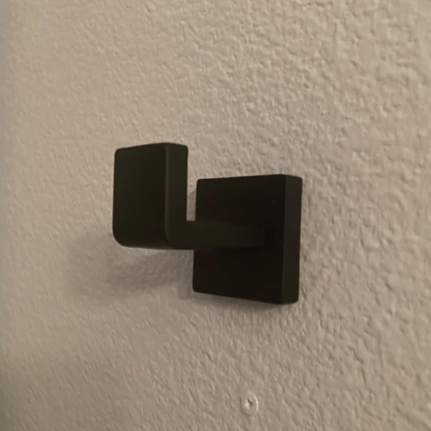 PAHSFS Bath Towel Hooks Matte Black - 2 Pack SUS304 Stainless Steel Bathroom Towel Hook - Modern Square Style Wall Mounted - Heavy Duty Wall Hook for Bathroom & Kitchen