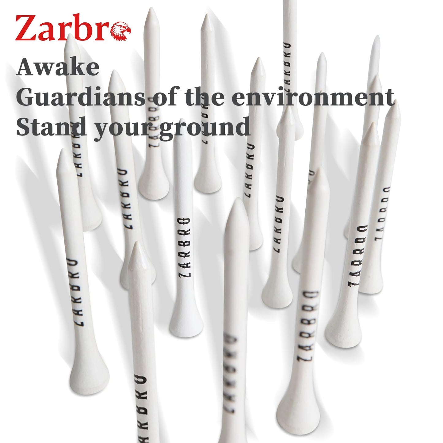 zarbro Premium Bamboo Wood Golf Tees,(72Units(Pack of 4)) Funny Golf Bag Accessories,2 3/4 Golf Tees in Stylish Box, Length 70mm, Zero harm to Club,Elegant Design,Gifts for Golfers