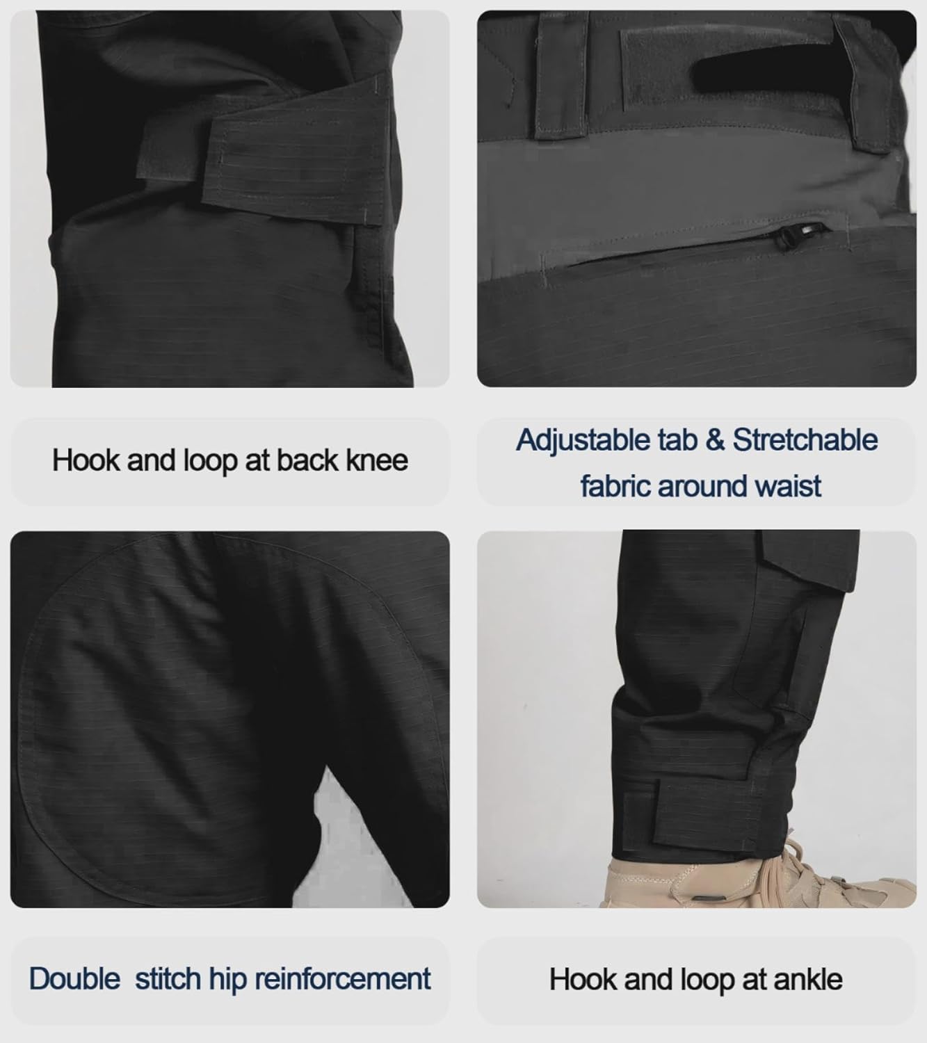 Skiennix Men's Tactical Pants - Waterproof Camo Cargo Pants with Knee Pads & 10 Pockets