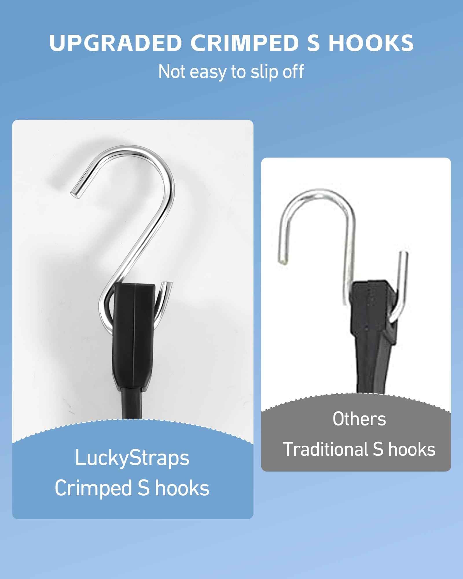 4 Inch Short Rubber Bungee Cords Heavy Duty Outdoor, Mini Small Bungee Straps with Upgraded Hooks, Black Tarp Straps with 1.9X Max Stretch & 100% Rubber for Cargo, Van, Truck, Motorcycle, etc (9 Pcs)