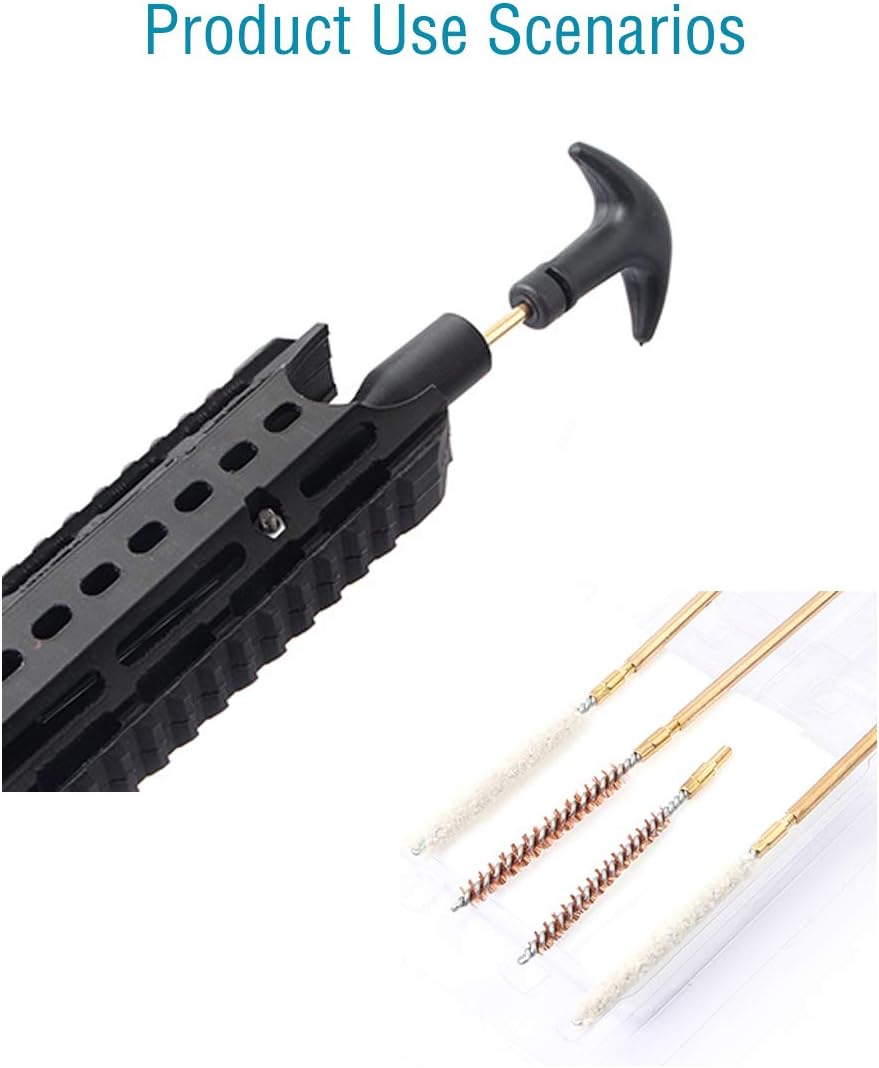 Skiennix Rifle Gun Barrel Cleaning Kit - .177/.22 Caliber Bore Brush Set for Pistols & Airguns
