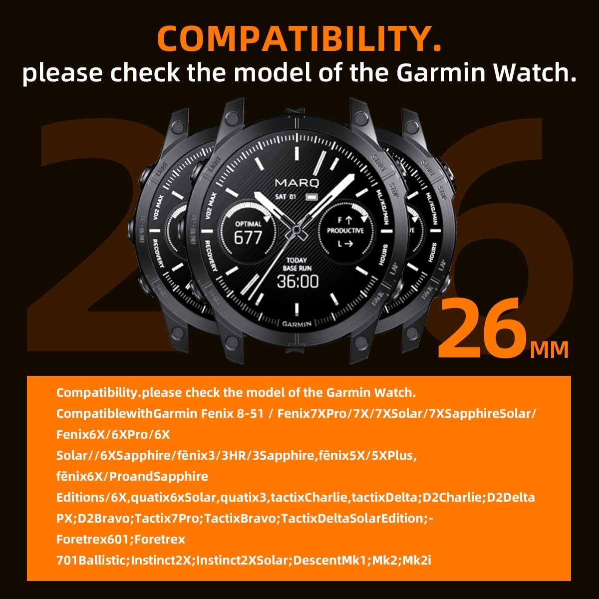 Strong Magnetic Sport Bands Compatible for Garmin Fenix 7X / Fenix 6X / Fenix 5X/Enduro 2, Quick Fit 26mm Adjustable Silicone Wrist Strap with Stainless Steel Clasp for Tactix 7 Pro, epix Pro 51mm