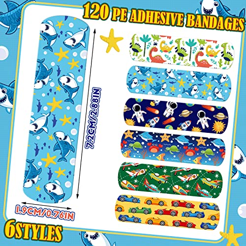 Nuanchu 120 Pcs Kids Cartoon Bandages - 6 Styles Waterproof & Breathable