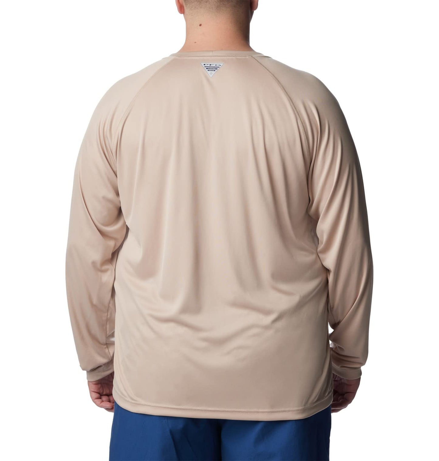 Columbia Men's Terminal Tackle Long Sleeve Shirt, Ancient Fossil/Carbon Logo, 5X Tall