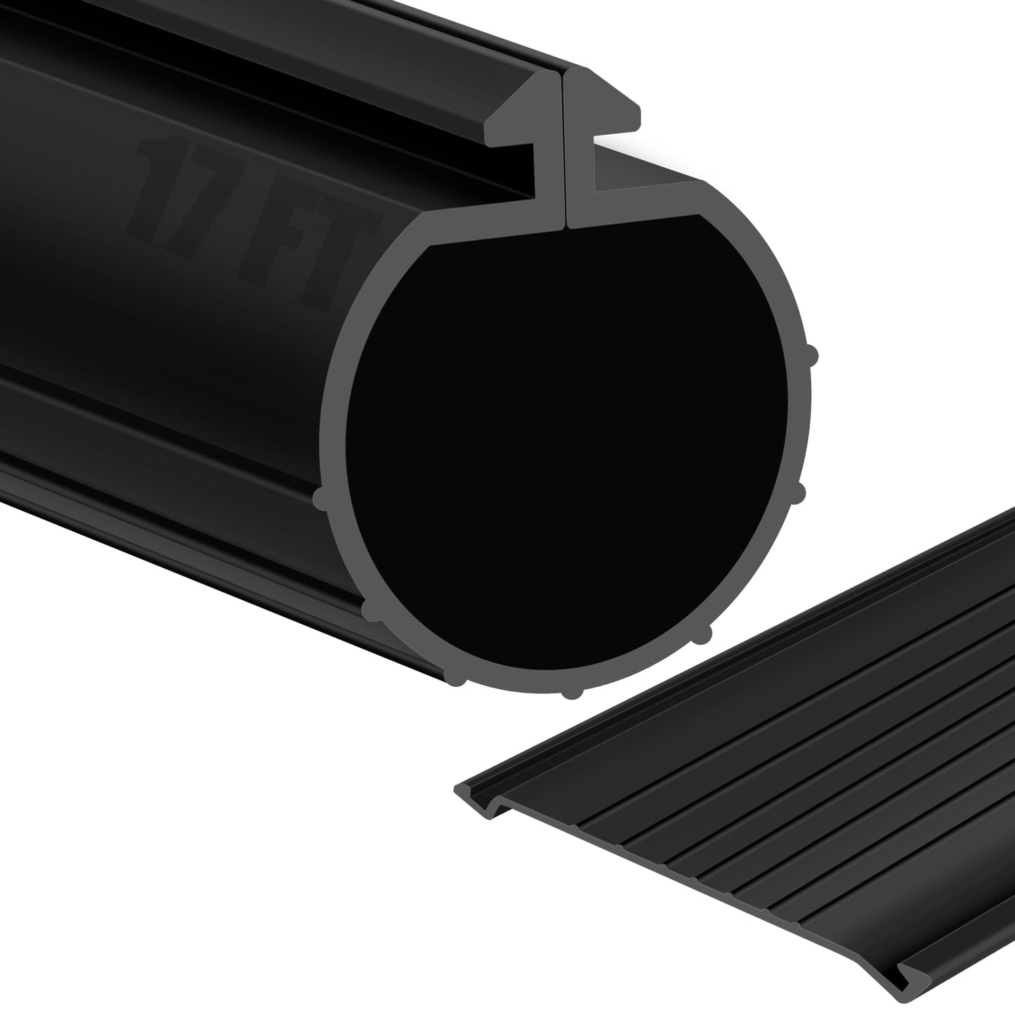 ToLanbbt 17FT Garage Door Bottom Seal Strip for Clopay, EPDM Garage Door Rubber Weather Stripping Replacement for Single Slot, Blocks Cold/Hot Winds, Black