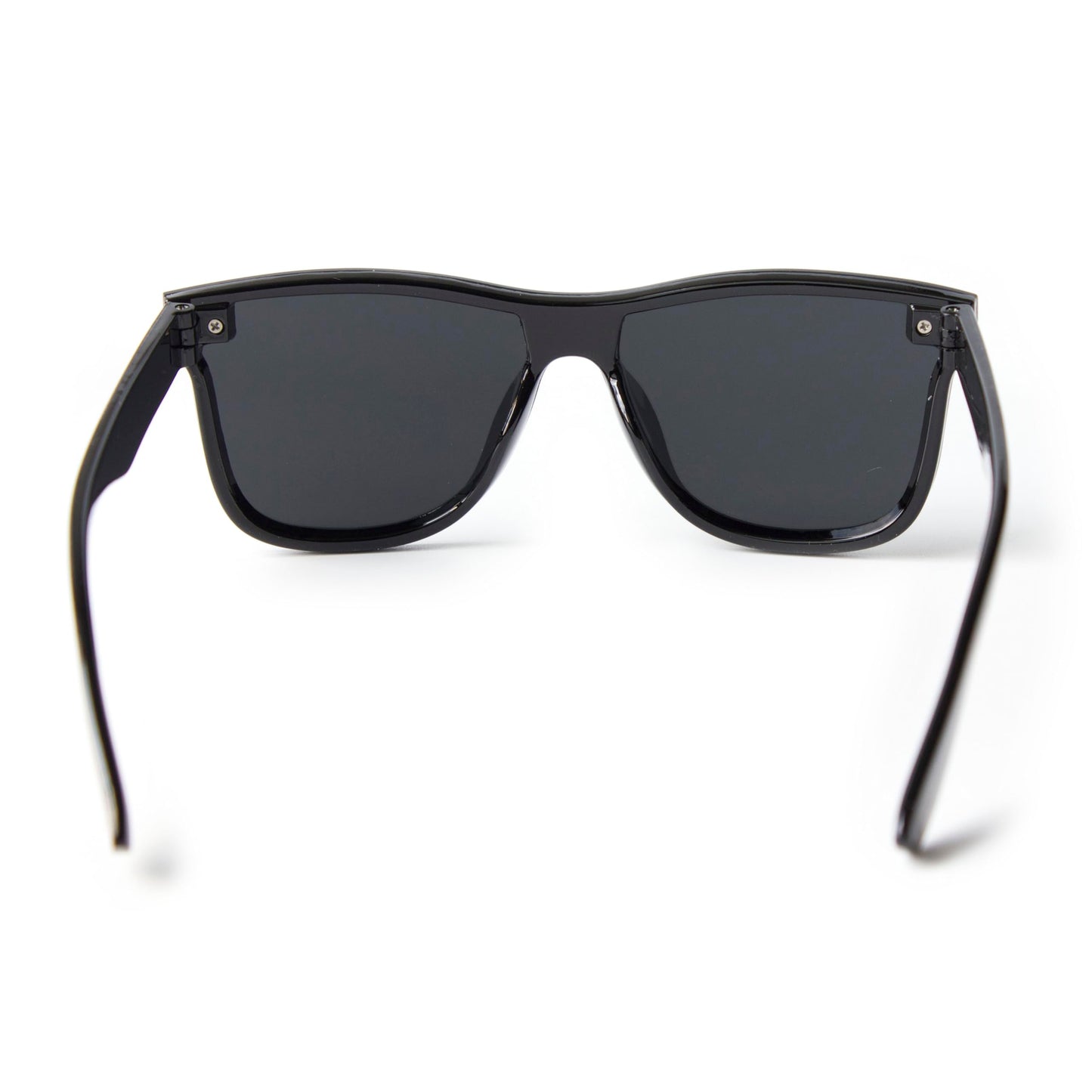 LOOVILEN 2 Pack One-Piece Mirror Lens Sunglasses - UV400 Protection Frameless Shades for Men & Women - Lightweight (62mm Wide) for Driving, Travel & Fashion Black Grey Silver