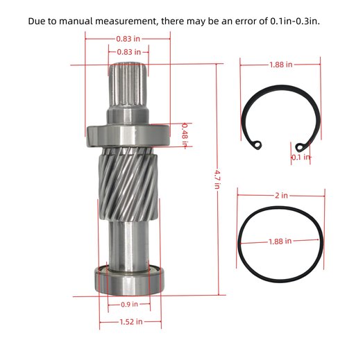 Golf Cart Input Gear Shaft Kit Clasp Spring Oil Seal O-Ring Seal for EZGO RXV 2008-up Electric 2025 Upgrade Version 620329 620327 620328 23520G1 35959G01