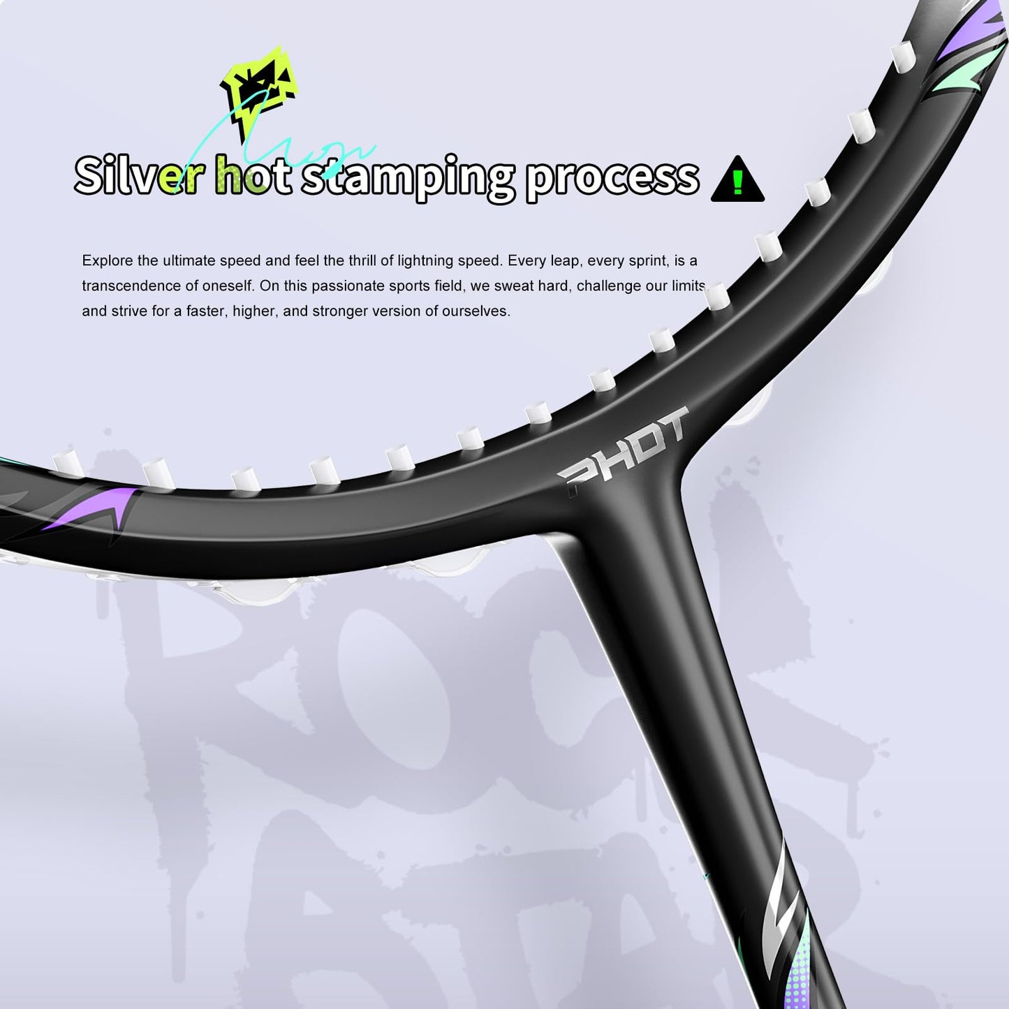 MBFISH Badminton Racket Set, Equipped with 1 Carbon Fiber Badminton Racket, 3 Shuttlecocks, 2 Replacement Grips, and 1 Badminton Bag - PHOT Series Perfect for Outdoor Sports 5U Sound Velocity 1P