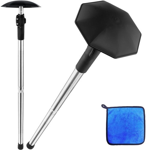Greeily Golf Club Travel Protector Stick, 33"-60" Golf Travel Bag Support Pole Backup Support Adjustable for Airlines Stiff Arm Club Protector Metal Pole Hard Cover Black (Silver Rod)