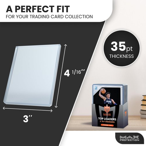 Max Protection | 35pt Top Loaders for Cards - 1000 Count | Premium 3x4 Inch Trading Card Sleeves