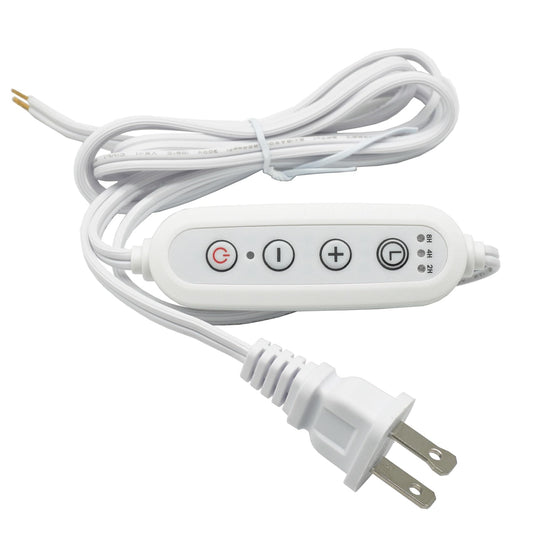 Lamp Cord with Dimmer, LED Timing Function，Dimmable & Timer 2/4/8Hrs, Dimmer for String Lights Max 360W,18 AWG 2 Prong Extension Cord for Indoor/Outdoor String Lights, Indoor Plants, Floor Lamp