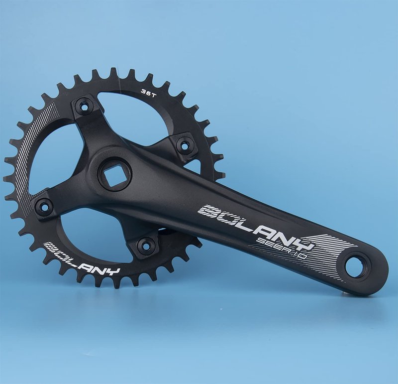 BOLANY MTB 170mm Square Taper Crankset 104BCD Narrow Wide Tooth Chainring with 32T/34T/36T /38T/40T/42T Mountain Bike Single Round Chainring and Crankset (36T)