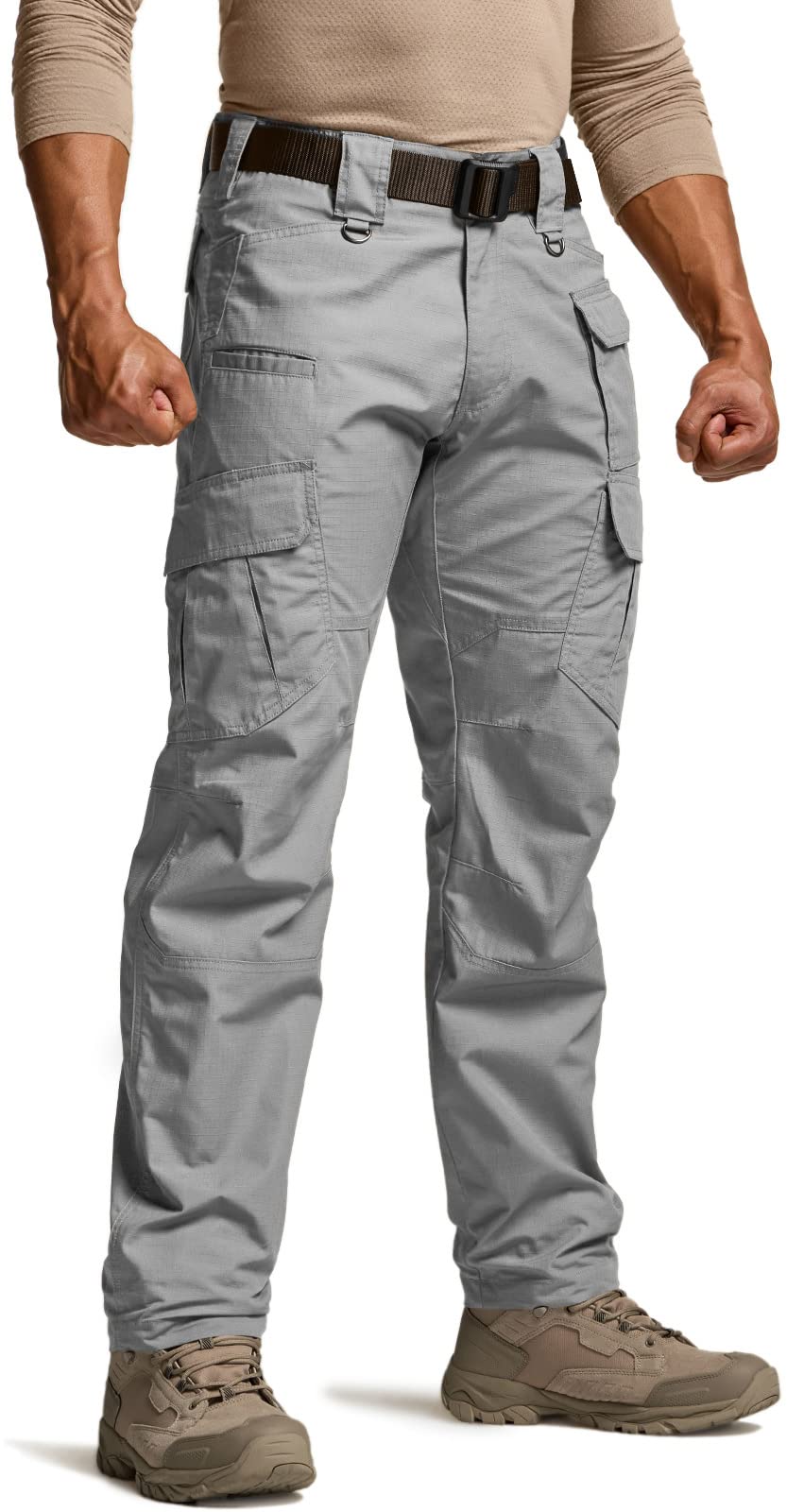 CQR Men's Tactical Pants, Water Resistant Ripstop Cargo Pants, Lightweight EDC Work Hiking Pants, Outdoor Apparel, Duratex Mag Pocket Stone, 28W x 30L