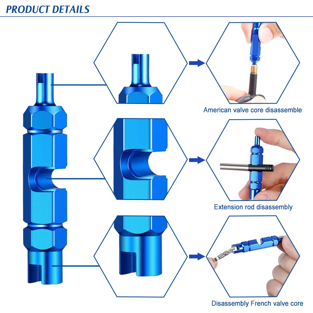 Chihutown 8Pcs Cycling Syringe Kit, Tubeless Tire Sealant Injector with Switch, Presta Valve Core and Removal Tool, No Tubes Tire Sealant Bicycle (White)
