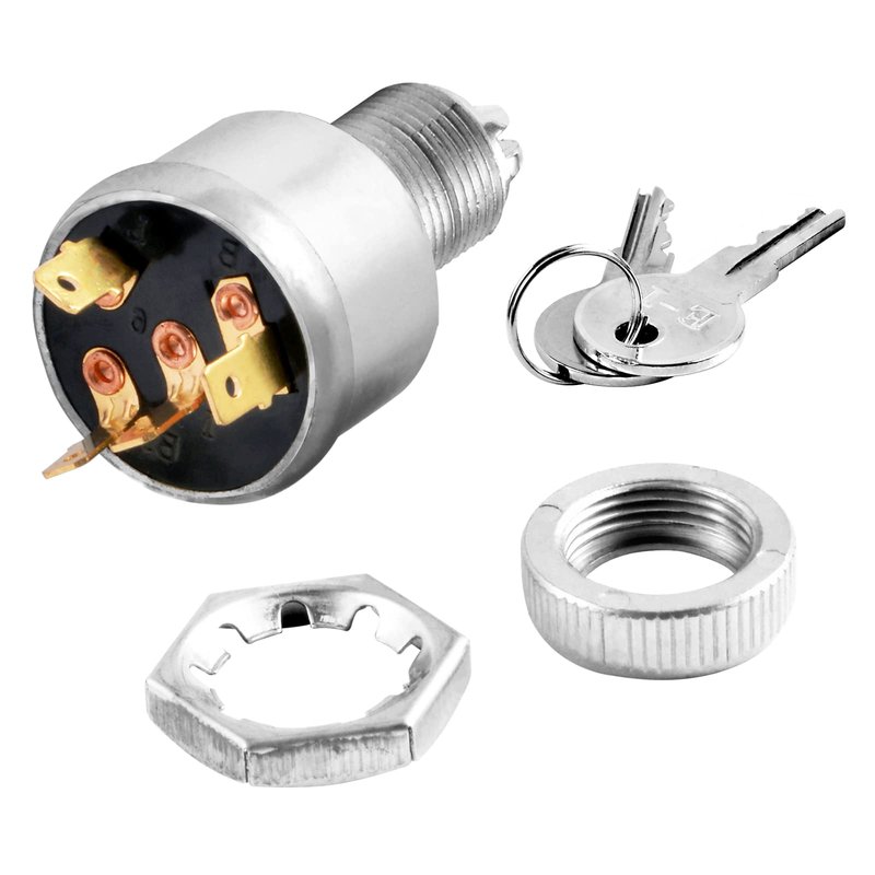 Roykaw Golf Cart Ignition Switch and Key 4 Terminal with Lights Compatible with TXT/Medalist/ST Series Golf Cart Models Replaces OEM # 33639G01