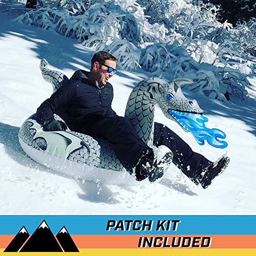 Ice Dragon Snow Tube - 44 Inch Inflatable Sled for Kids & Adults