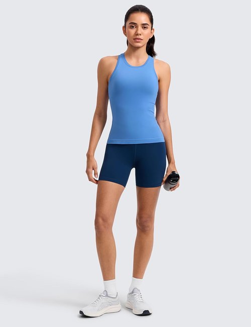 CRZ YOGA Seamless Workout Tank Tops for Women - Breathable Athletic Sleeveless Shirts | Ideal for Gym & Running