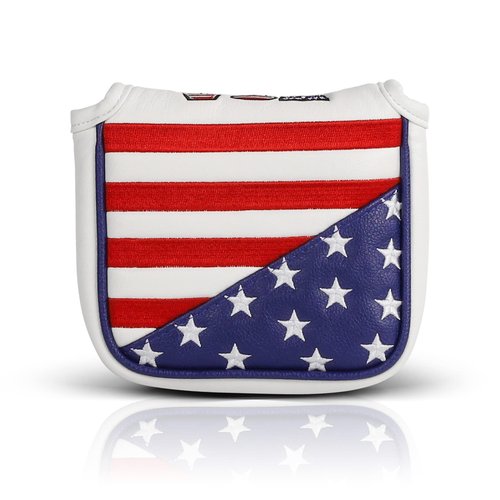 GonaFit USA Flag Magnetic Closure Golf Mallet Putter Head Cover for Taylormade Odyssey Scotty Cameron Ping, Durable and Light-Weighted Mallet Putter Headcover