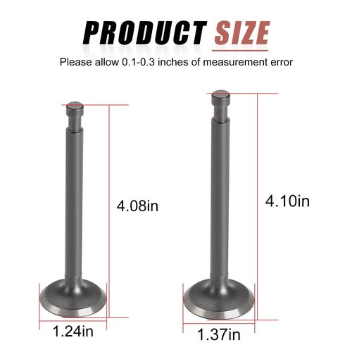 Exhaust & Intake Valve Set for Club Car 4 Cycle Gas Golf Cart 341cc Engine 1984-1991 1012513 1012514