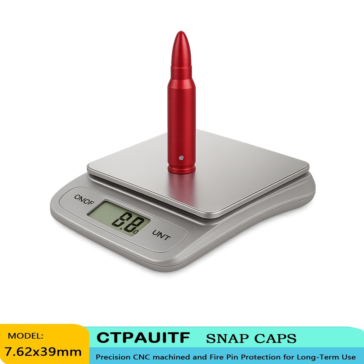 CTPAUITF Training Snap Caps Dummy Rounds, Durable CNC-Machined Aluminum Alloy Safe for Handling Drills & Dry Fire Practice, Ideal for Shooting Skill Training.