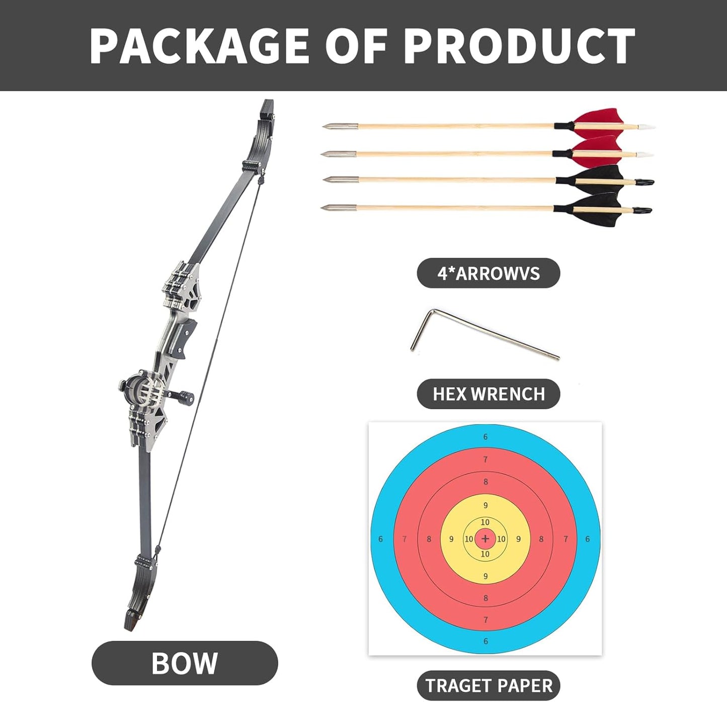 Skiennix Mini Compound Bow Set - 5.9"/7.2"/18.7" Archery Bow with Arrows for Hunting & Shooting Fun