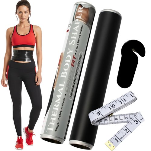 Dripp Fit Osmotic Plastic Body Wrap Workout and Sweat Enhancer Stomach Body Film Applicator Power Wrap 60 Meters Black