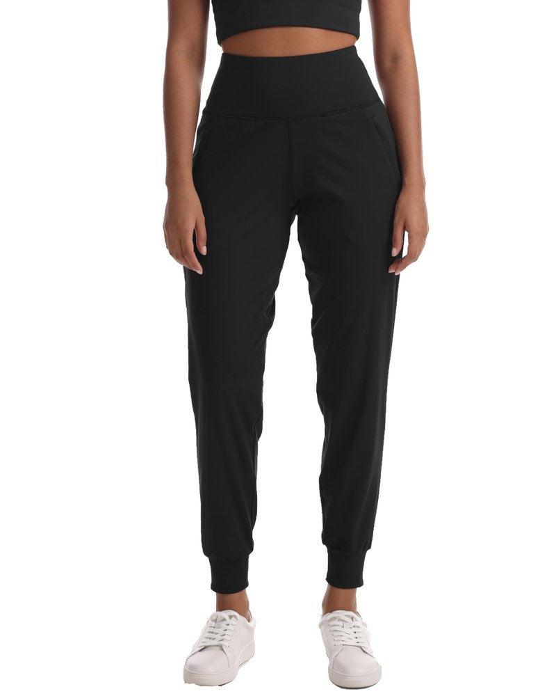 Women's Joggers with Pockets Lightweight - High Waisted Athletic Leggings Tapered Pants for Workout Yoga Running Gym (Black, Large)
