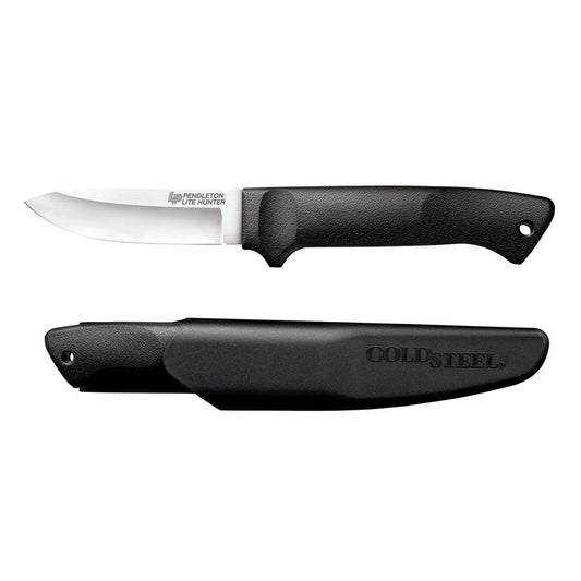 Cold Steel Pendleton Lite Hunter 3-5/8" German 4116 Stainless Steel Drop Point Fixed Blade Outdoor Camping Game Hunting Knife | Ergonomic High-Impact Handle, Weather-Resistant Secure-Ex Sheath