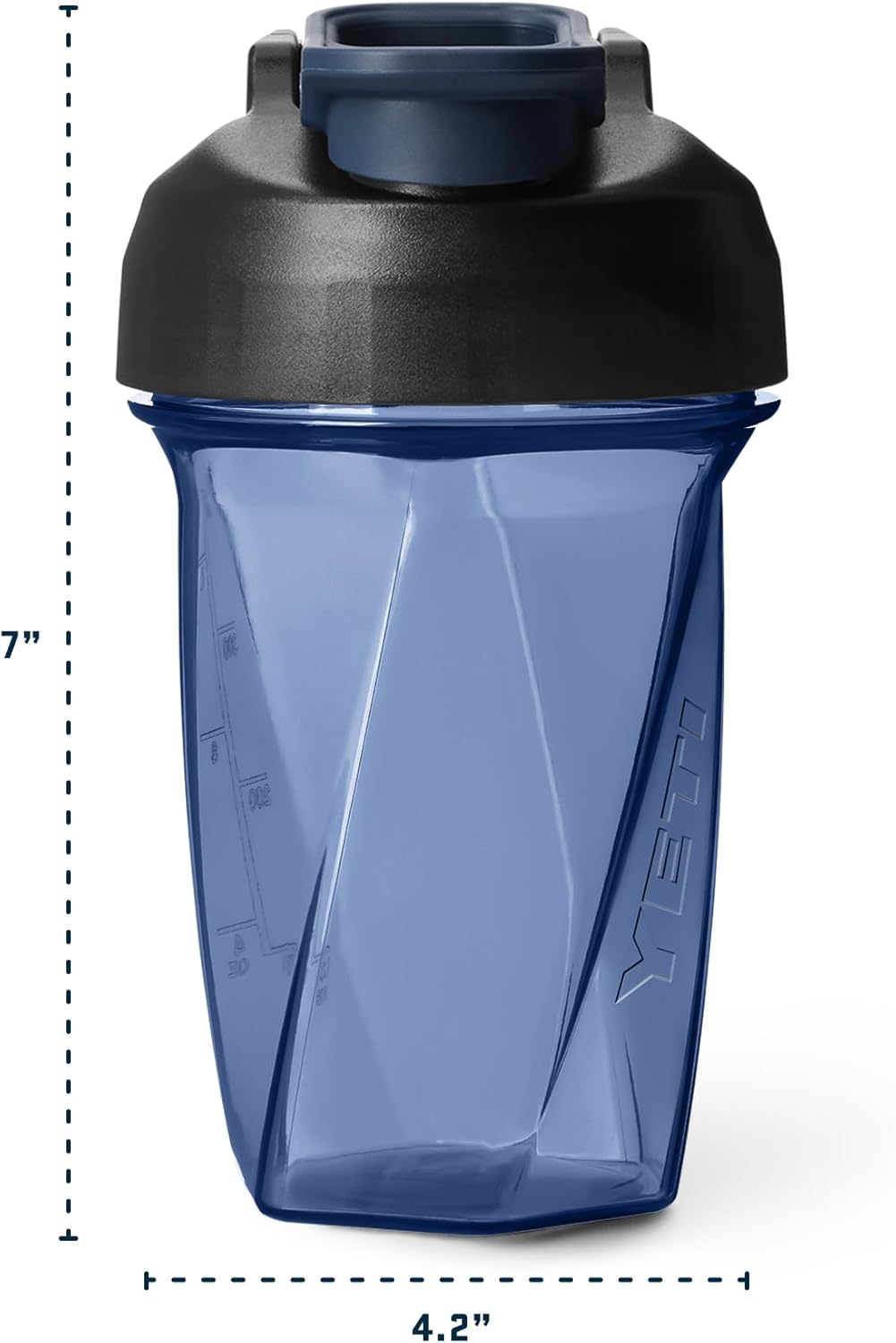 YETI Yonder Helimix Vortex Blender Shaker Bottle - 20oz | Portable Protein Drink Cup | Dishwasher Safe, Navy