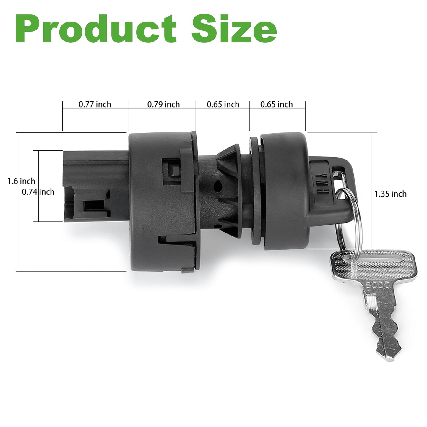 10L0L Golf Cart Ignition Key Switch Assembly for Yamaha G22 2005-2007 & G29 2007-2016 & Drive 2 2007-up Electric & Gas Golf Cart,OEM JW1-H2510-00 JU2-H2510-20 JU2-H2510-10