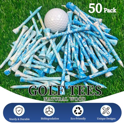 MYKUJA Wood Golf Tees 3-1/4, 2-3/4 inch 100 Pack, Highly Bright