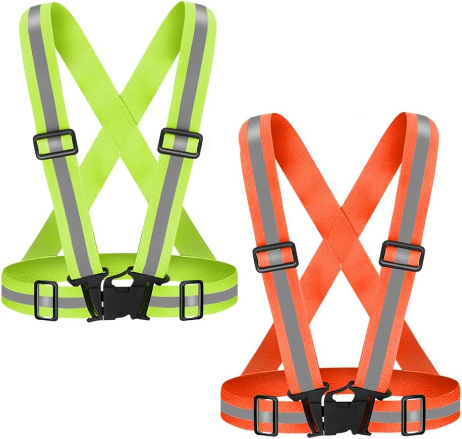Skiennix High Visibility Reflective Vest - Adjustable Safety Gear for Running, Walking, and Cycling