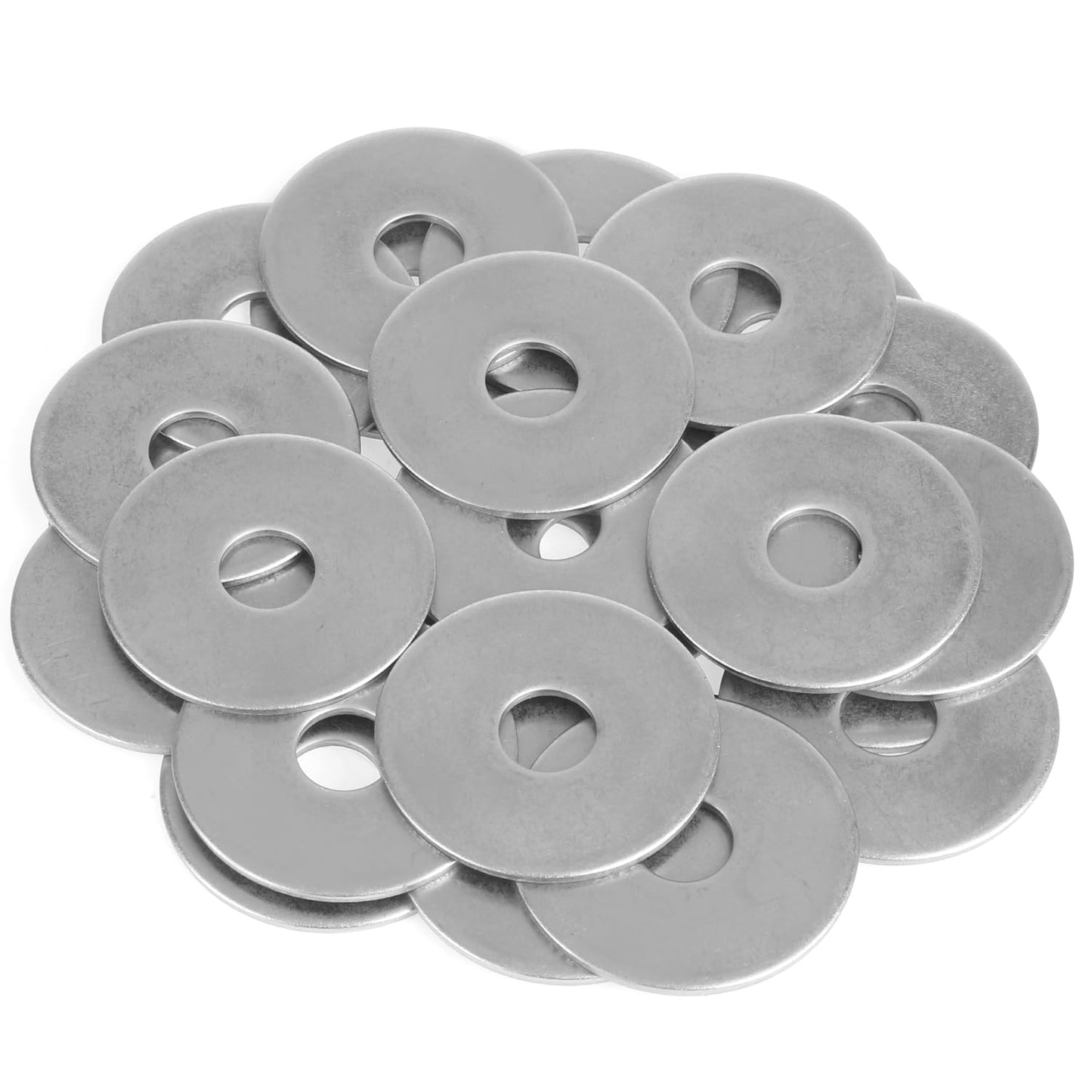 HELIFOUNER 25 Pieces 3/8" Stainless Flat Washers, 1-1/2" Outside Diameter, 0.072" Thickness, 18-8 (304) Stainless Steel Washers, Metal Washers, Flat Washers for Bolts Screws