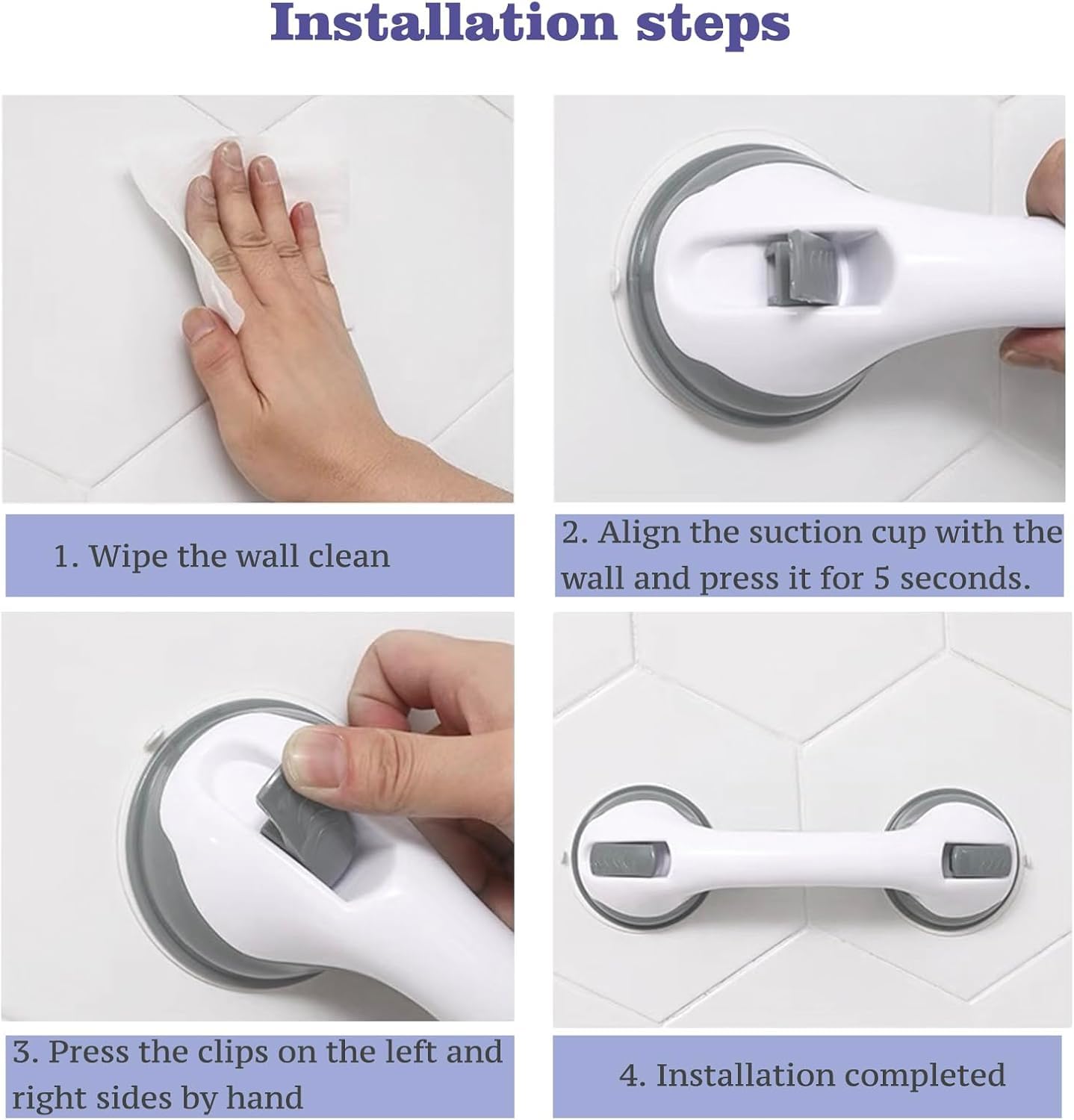 1 Pack Grab Bars for Showers - Shower Handle Strong Suction Shower Bar, Safety Grab Bars for Bathtubs and Showers Chair for Inside Shower Accessories, Bathroom Grab Bar for Seniors, Handicap,Elderly