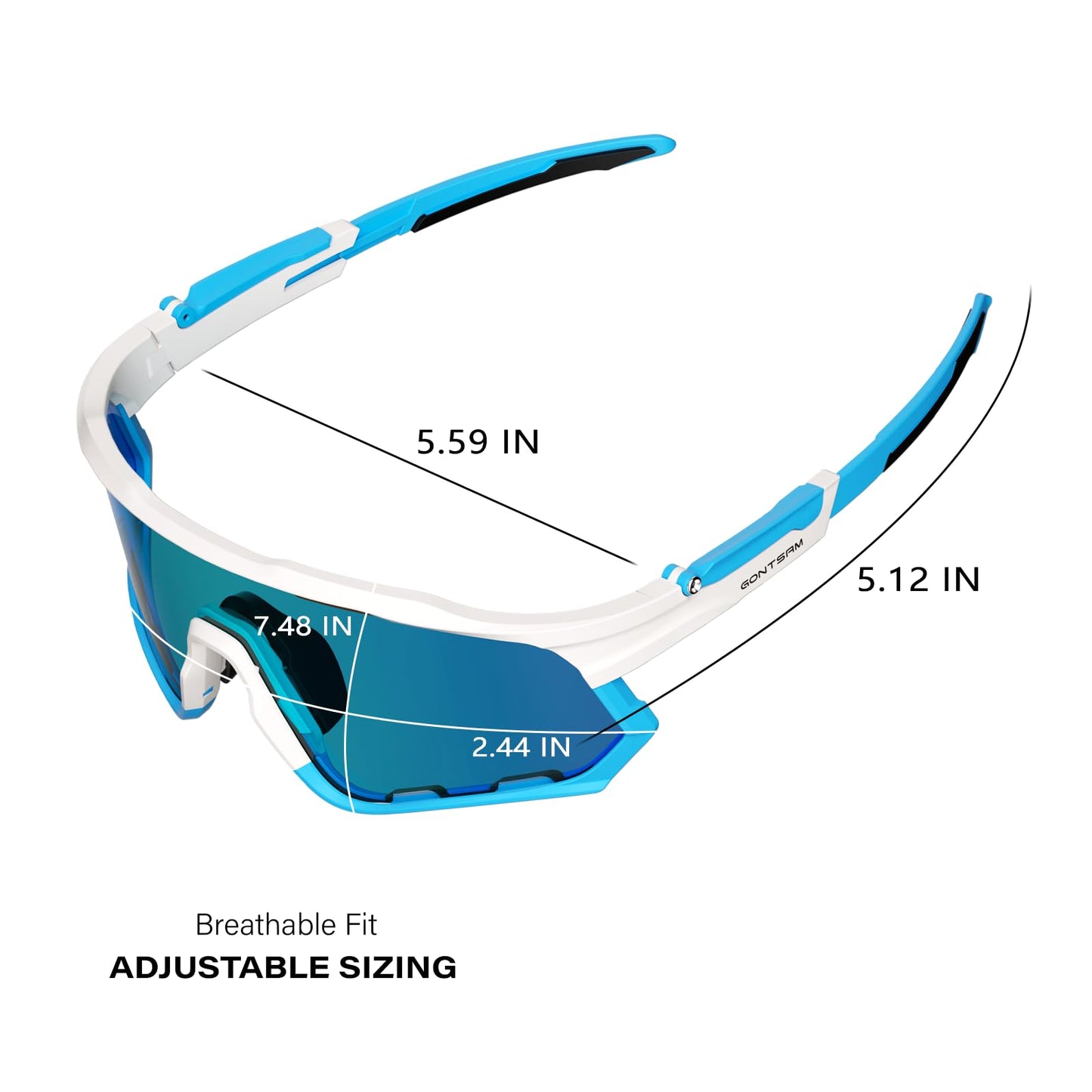 GONTSAM Polarized Cycling Glasses with Photochromic Effect, UV400 Protection, Detachable Sports Sunglasses with Winter Anti-Fog for Men & Women