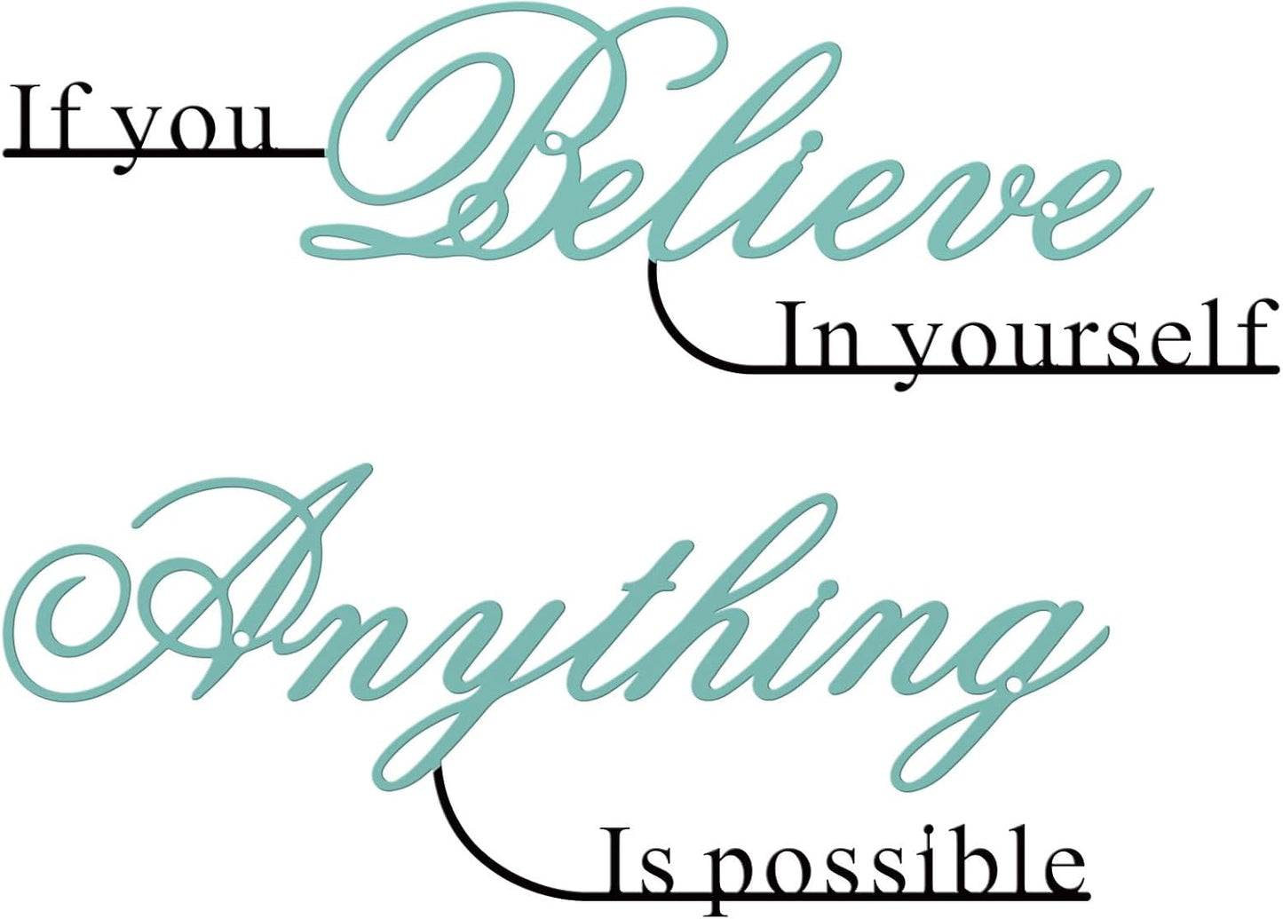 Resama Inspirational Wall Art Decor - "Believe in Yourself" Metal Quotes | 2-Piece Set, Colorful Design