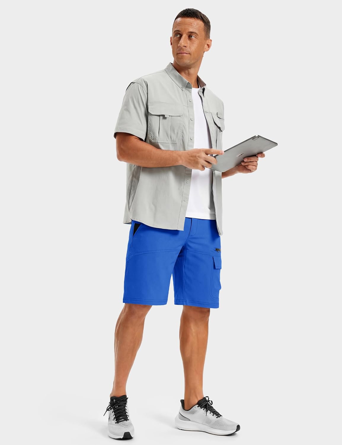 TACVASEN Men's Quick-Dry Cargo Shorts - Water-Resistant Outdoor Hiking & Golf Shorts