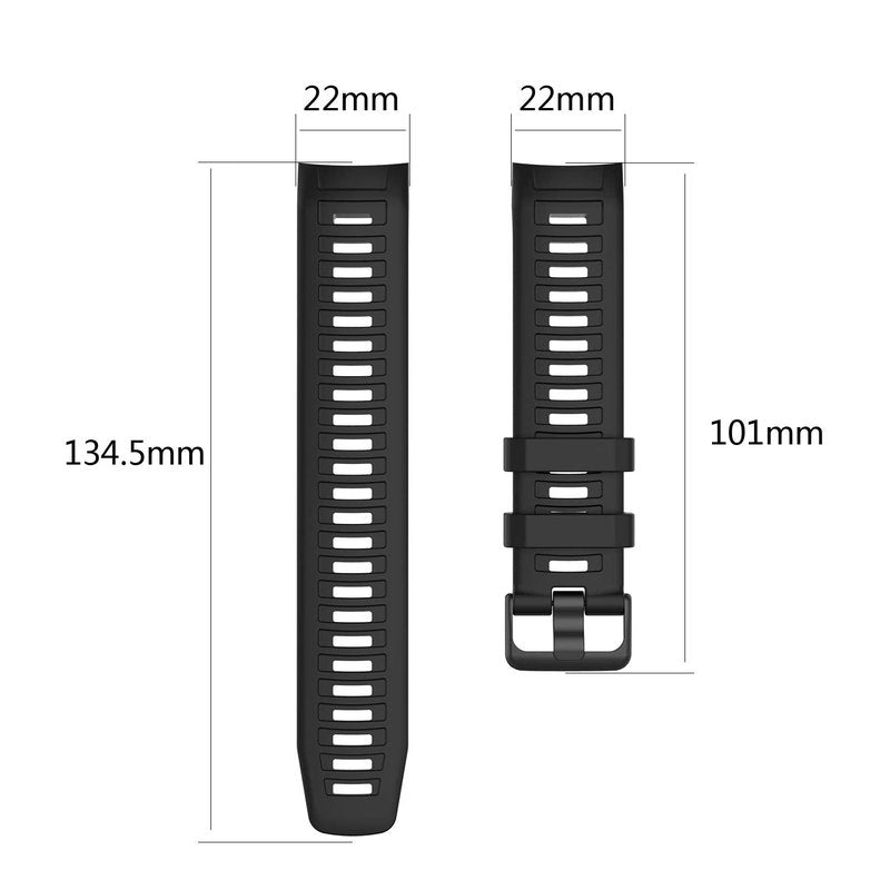 Compatible for Garmin Instinct Solar/Tactical/Esports/Tide, 22mm Width Soft Silicone Wristband Replacement Watch Band Strap for Garmin Instinct 2/2 Solar/2 Solar Tactical