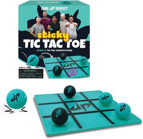Dude Perfect Sticky Tic Tac Toe Game - Fun Tabletop Activity for Kids & Family Game Night | Ages 4+