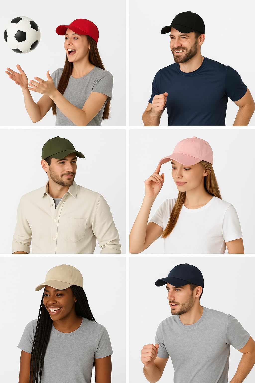 Baseball Cap Adjustable Size Caps for Running Workouts & Outdoor Activities All Seasons (US, Alpha, One Size, Black - 1pc)
