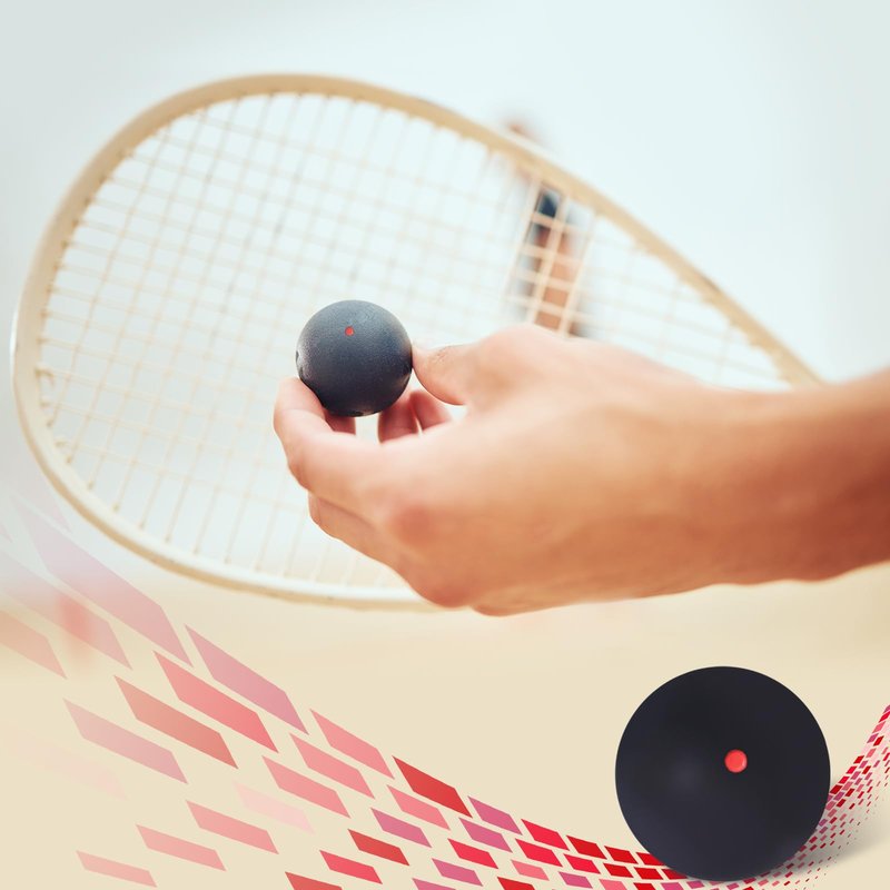 Flylin Single Dot Squash Ball, Squash Balls High Bounce for Competition Training, 37mm Beginner Sports Squash Ball Pack of 3 (Single Red Dot)