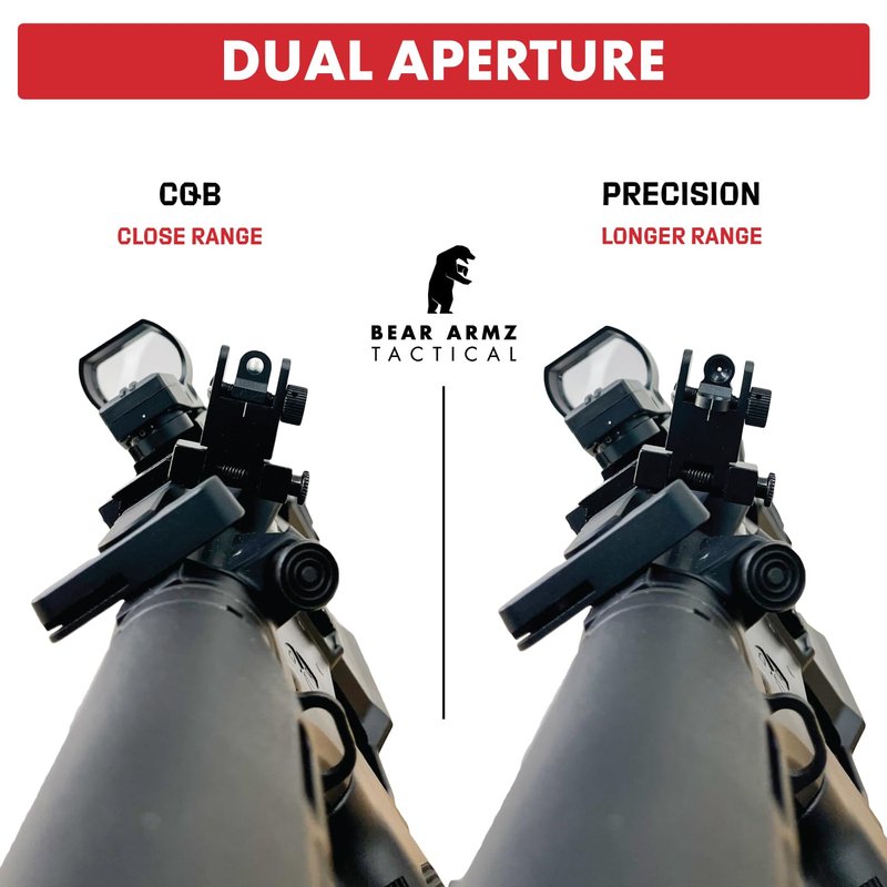45 Degree Offset Flip Up Iron Sights | American Company | Spring Loaded | Rapid Transition Front & Rear Iron Sights | Back Up Sights | BUIS for Picatinny Rail and Weaver Rails